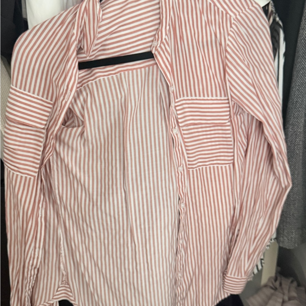 Express Pink Striped Shirt